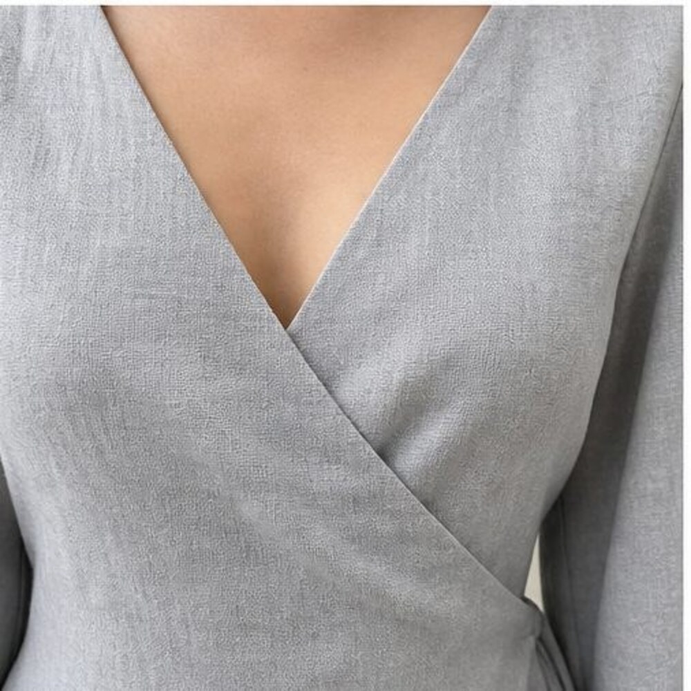 Gray Ruffle Blouse - Picture 4 of 6